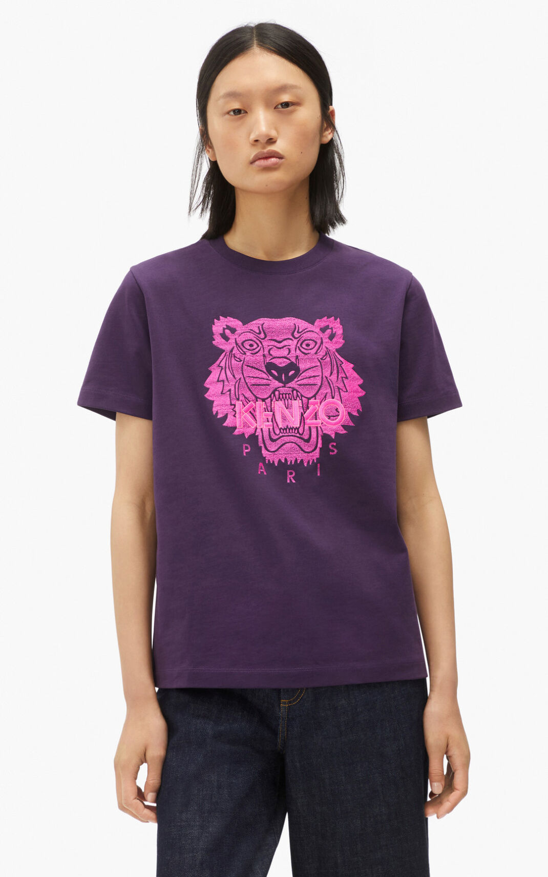 T Shirt Kenzo Femme Loose Tiger Violette ORXQD-7093